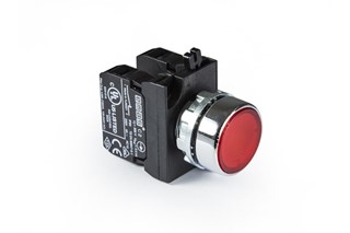 CM Serisi Metal 2NC Yaylı Düz Kırmızı 22 mm Buton